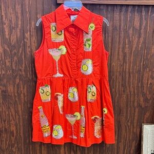 Red Sleeveless Cocktail Sequin Dress